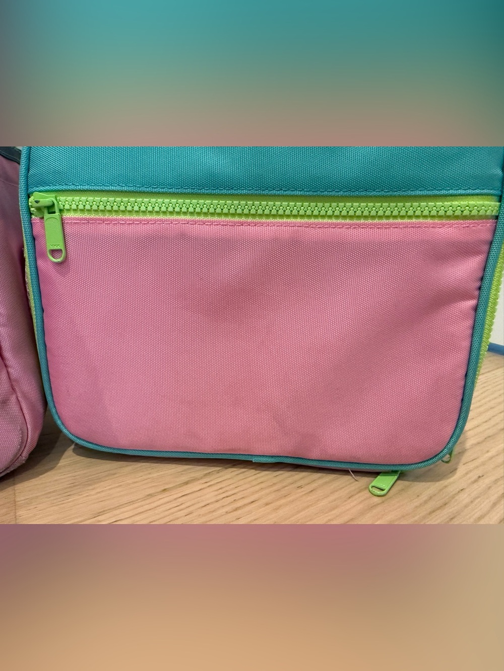 Pottery Barn Kids Pink/Aqua/Lime Astor Backpack and Lunchbox - Picture 6 of 8